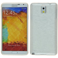 PhoneNatic Case kompatibel mit Samsung Galaxy Note 3 - weiß Silikon Hülle brushed + 2 Schutzfolien