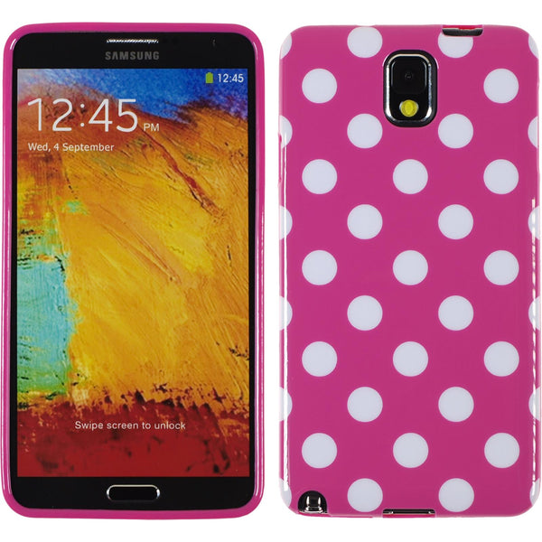 PhoneNatic Case kompatibel mit Samsung Galaxy Note 3 - Design:03 Silikon Hülle Polkadot + 2 Schutzfolien