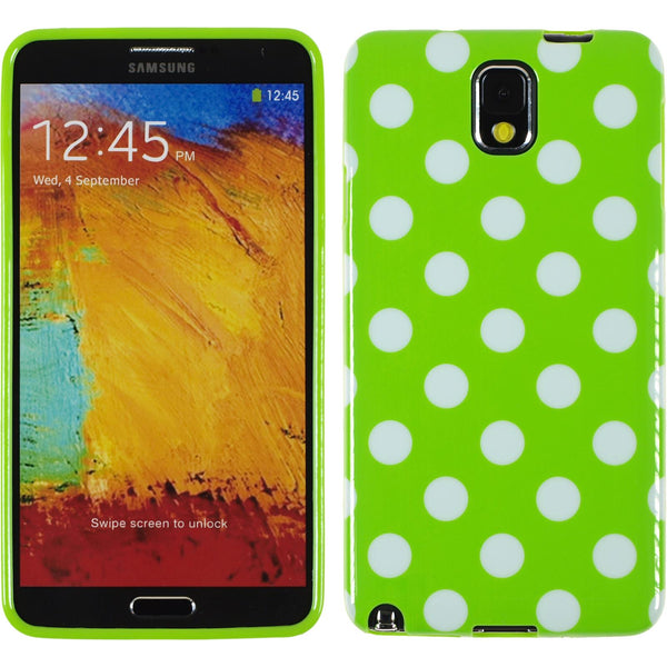 PhoneNatic Case kompatibel mit Samsung Galaxy Note 3 - Design:05 Silikon Hülle Polkadot + 2 Schutzfolien