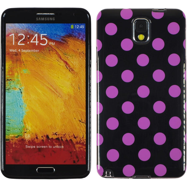 PhoneNatic Case kompatibel mit Samsung Galaxy Note 3 - Design:07 Silikon Hülle Polkadot + 2 Schutzfolien