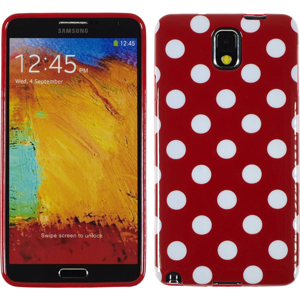 PhoneNatic Case kompatibel mit Samsung Galaxy Note 3 - Design:09 Silikon Hülle Polkadot + 2 Schutzfolien