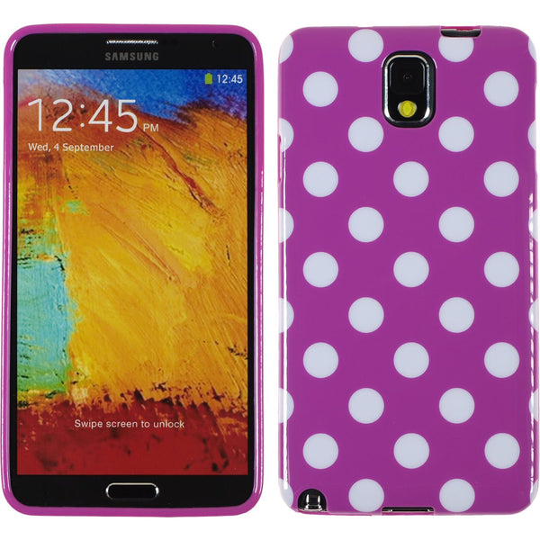 PhoneNatic Case kompatibel mit Samsung Galaxy Note 3 - Design:11 Silikon Hülle Polkadot + 2 Schutzfolien