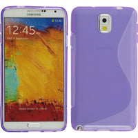 PhoneNatic Case kompatibel mit Samsung Galaxy Note 3 - lila Silikon Hülle S-Style + 2 Schutzfolien
