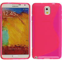 PhoneNatic Case kompatibel mit Samsung Galaxy Note 3 - pink Silikon Hülle S-Style + 2 Schutzfolien
