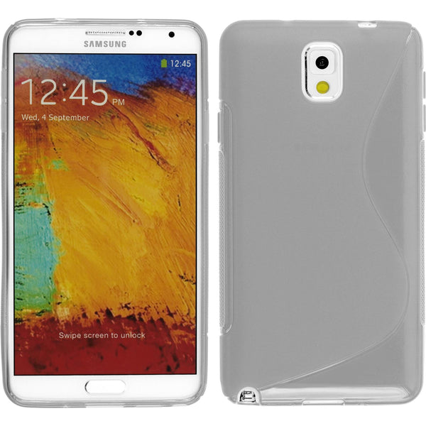 PhoneNatic Case kompatibel mit Samsung Galaxy Note 3 - clear Silikon Hülle S-Style + 2 Schutzfolien