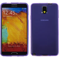 PhoneNatic Case kompatibel mit Samsung Galaxy Note 3 - lila Silikon Hülle transparent + 2 Schutzfolien