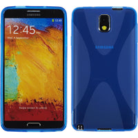 PhoneNatic Case kompatibel mit Samsung Galaxy Note 3 - blau Silikon Hülle X-Style + 2 Schutzfolien