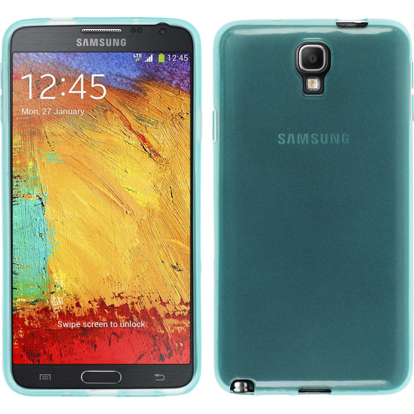 PhoneNatic Case kompatibel mit Samsung Galaxy Note 3 Neo - türkis Silikon Hülle transparent Cover