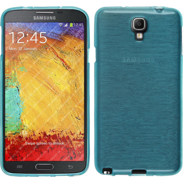 PhoneNatic Case kompatibel mit Samsung Galaxy Note 3 Neo - blau Silikon Hülle brushed + 2 Schutzfolien
