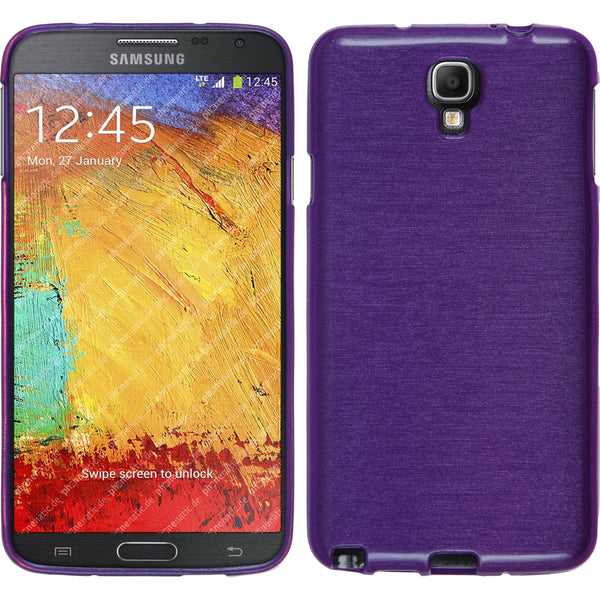 PhoneNatic Case kompatibel mit Samsung Galaxy Note 3 Neo - lila Silikon Hülle brushed + 2 Schutzfolien