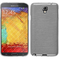 PhoneNatic Case kompatibel mit Samsung Galaxy Note 3 Neo - weiß Silikon Hülle brushed + 2 Schutzfolien