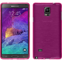 PhoneNatic Case kompatibel mit Samsung Galaxy Note 4 - pink Silikon Hülle brushed + 2 Schutzfolien