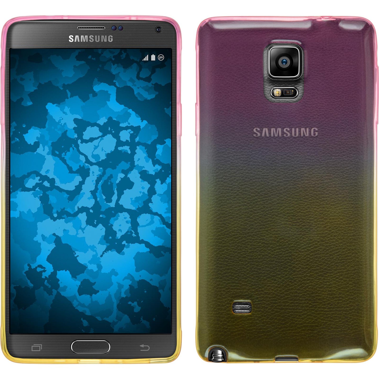 PhoneNatic Case kompatibel mit Samsung Galaxy Note 4 - Design:01 Silikon Hülle OmbrË + 2 Schutzfolien