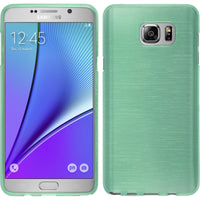 PhoneNatic Case kompatibel mit Samsung Galaxy Note 5 - grün Silikon Hülle brushed + 2 Schutzfolien
