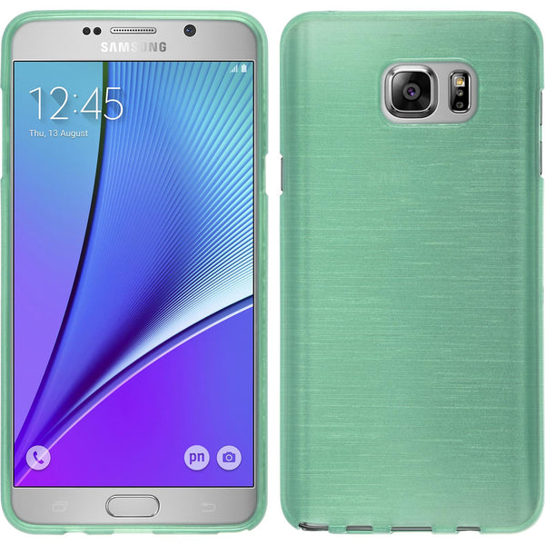 PhoneNatic Case kompatibel mit Samsung Galaxy Note 5 - grün Silikon Hülle brushed + 2 Schutzfolien