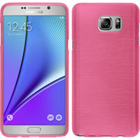 PhoneNatic Case kompatibel mit Samsung Galaxy Note 5 - pink Silikon Hülle brushed + 2 Schutzfolien