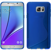 PhoneNatic Case kompatibel mit Samsung Galaxy Note 5 - blau Silikon Hülle S-Style + 2 Schutzfolien