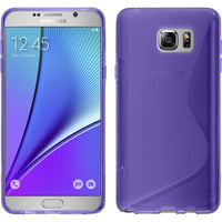 PhoneNatic Case kompatibel mit Samsung Galaxy Note 5 - lila Silikon Hülle S-Style + 2 Schutzfolien