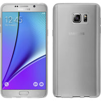 PhoneNatic Case kompatibel mit Samsung Galaxy Note 5 - weiß Silikon Hülle transparent + 2 Schutzfolien