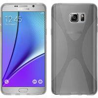 PhoneNatic Case kompatibel mit Samsung Galaxy Note 5 - clear Silikon Hülle X-Style + 2 Schutzfolien