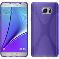 PhoneNatic Case kompatibel mit Samsung Galaxy Note 5 - lila Silikon Hülle X-Style + 2 Schutzfolien