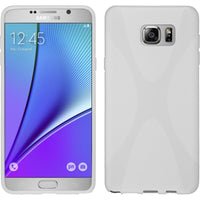 PhoneNatic Case kompatibel mit Samsung Galaxy Note 5 - weiﬂ Silikon Hülle X-Style + 2 Schutzfolien