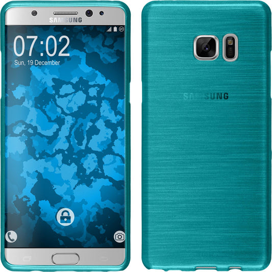 PhoneNatic Case kompatibel mit Samsung Galaxy Note FE - blau Silikon Hülle brushed Cover