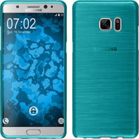 PhoneNatic Case kompatibel mit Samsung Galaxy Note FE - blau Silikon Hülle brushed Cover