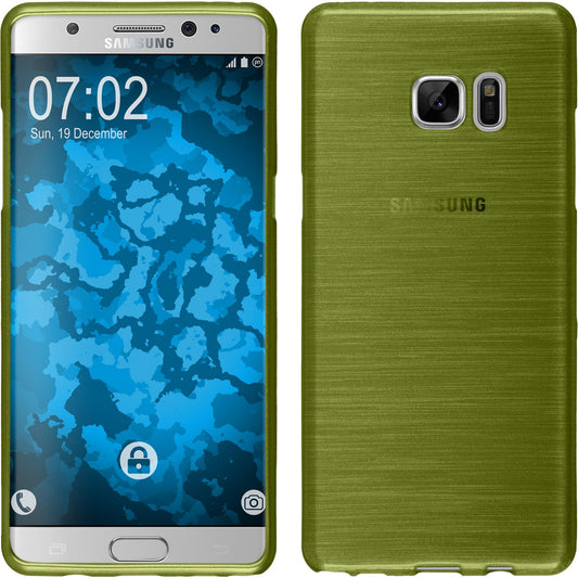 PhoneNatic Case kompatibel mit Samsung Galaxy Note FE - pastellgrün Silikon Hülle brushed Cover
