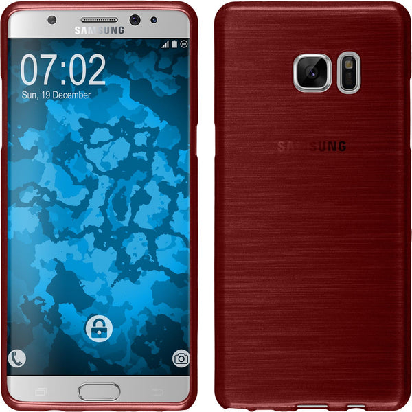 PhoneNatic Case kompatibel mit Samsung Galaxy Note FE - rot Silikon Hülle brushed Cover