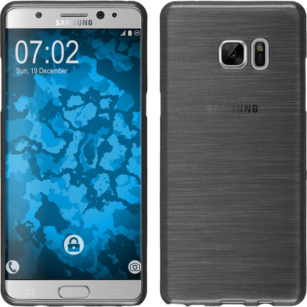 PhoneNatic Case kompatibel mit Samsung Galaxy Note FE - silber Silikon Hülle brushed Cover