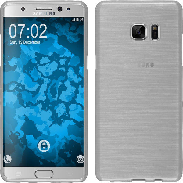 PhoneNatic Case kompatibel mit Samsung Galaxy Note FE - weiﬂ Silikon Hülle brushed Cover