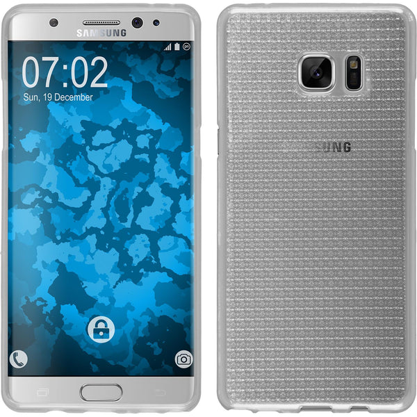 PhoneNatic Case kompatibel mit Samsung Galaxy Note FE - clear Silikon Hülle Iced Cover