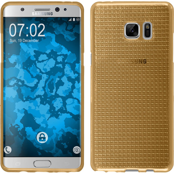 PhoneNatic Case kompatibel mit Samsung Galaxy Note FE - gold Silikon Hülle Iced Cover