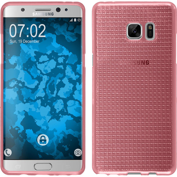 PhoneNatic Case kompatibel mit Samsung Galaxy Note FE - rosa Silikon Hülle Iced Cover