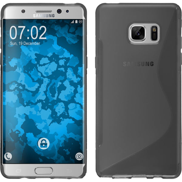 PhoneNatic Case kompatibel mit Samsung Galaxy Note FE - grau Silikon Hülle S-Style Cover