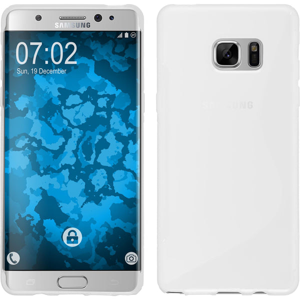 PhoneNatic Case kompatibel mit Samsung Galaxy Note FE - weiﬂ Silikon Hülle S-Style Cover