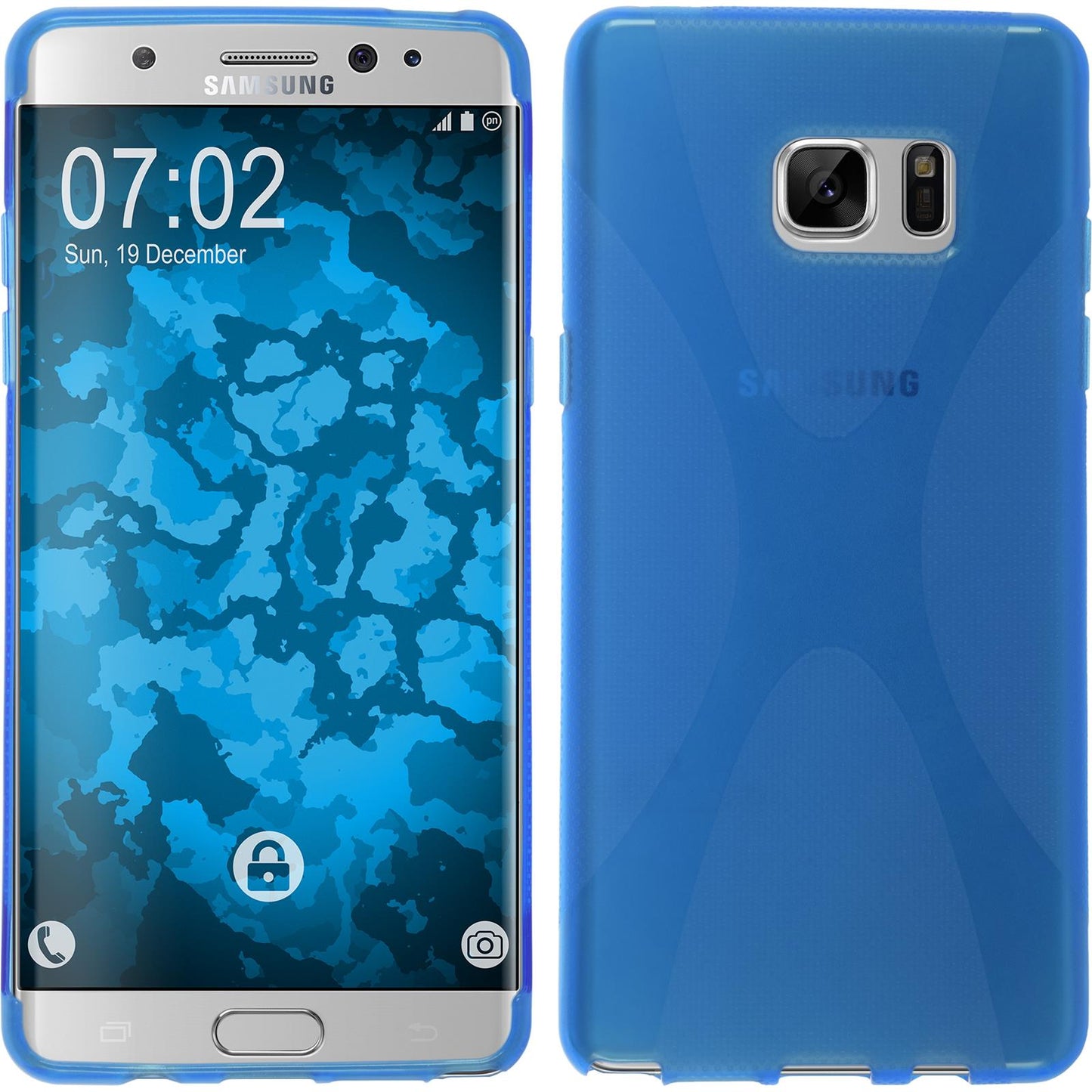PhoneNatic Case kompatibel mit Samsung Galaxy Note FE - blau Silikon Hülle X-Style Cover