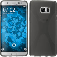 PhoneNatic Case kompatibel mit Samsung Galaxy Note FE - grau Silikon Hülle X-Style Cover
