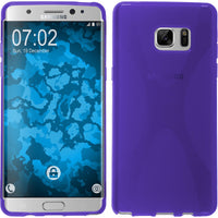 PhoneNatic Case kompatibel mit Samsung Galaxy Note FE - lila Silikon Hülle X-Style Cover