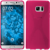 PhoneNatic Case kompatibel mit Samsung Galaxy Note FE - pink Silikon Hülle X-Style Cover