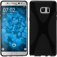PhoneNatic Case kompatibel mit Samsung Galaxy Note FE - schwarz Silikon Hülle X-Style Cover