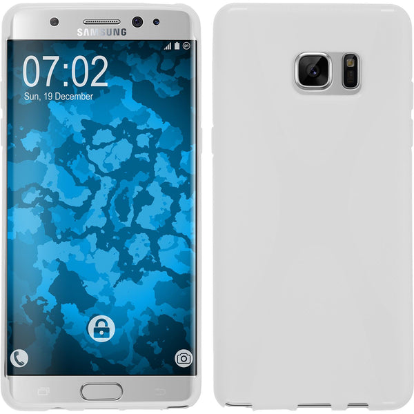 PhoneNatic Case kompatibel mit Samsung Galaxy Note FE - weiﬂ Silikon Hülle X-Style Cover