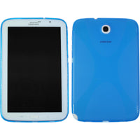 PhoneNatic Case kompatibel mit Samsung Galaxy Note 8.0 - blau Silikon Hülle X-Style + 2 Schutzfolien