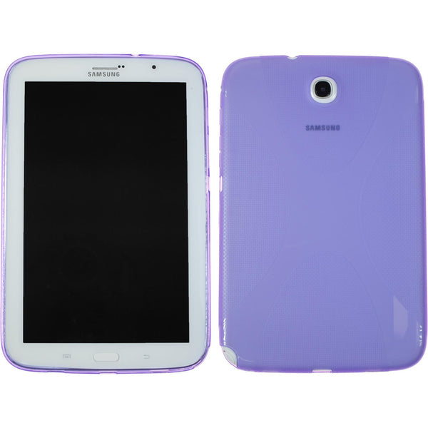 PhoneNatic Case kompatibel mit Samsung Galaxy Note 8.0 - lila Silikon Hülle X-Style + 2 Schutzfolien