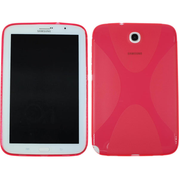 PhoneNatic Case kompatibel mit Samsung Galaxy Note 8.0 - rot Silikon Hülle X-Style + 2 Schutzfolien