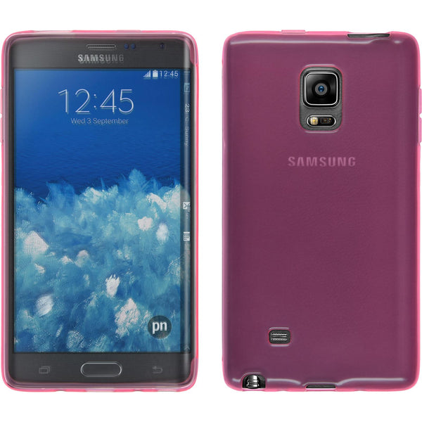 PhoneNatic Case kompatibel mit Samsung Galaxy Note Edge - rosa Silikon Hülle transparent + 2 Schutzfolien
