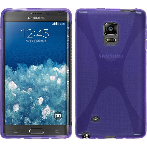 PhoneNatic Case kompatibel mit Samsung Galaxy Note Edge - lila Silikon Hülle X-Style + 2 Schutzfolien