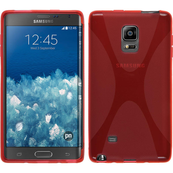 PhoneNatic Case kompatibel mit Samsung Galaxy Note Edge - rot Silikon Hülle X-Style + 2 Schutzfolien