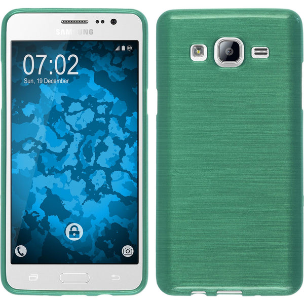 PhoneNatic Case kompatibel mit Samsung Galaxy On5 - grün Silikon Hülle brushed + 2 Schutzfolien